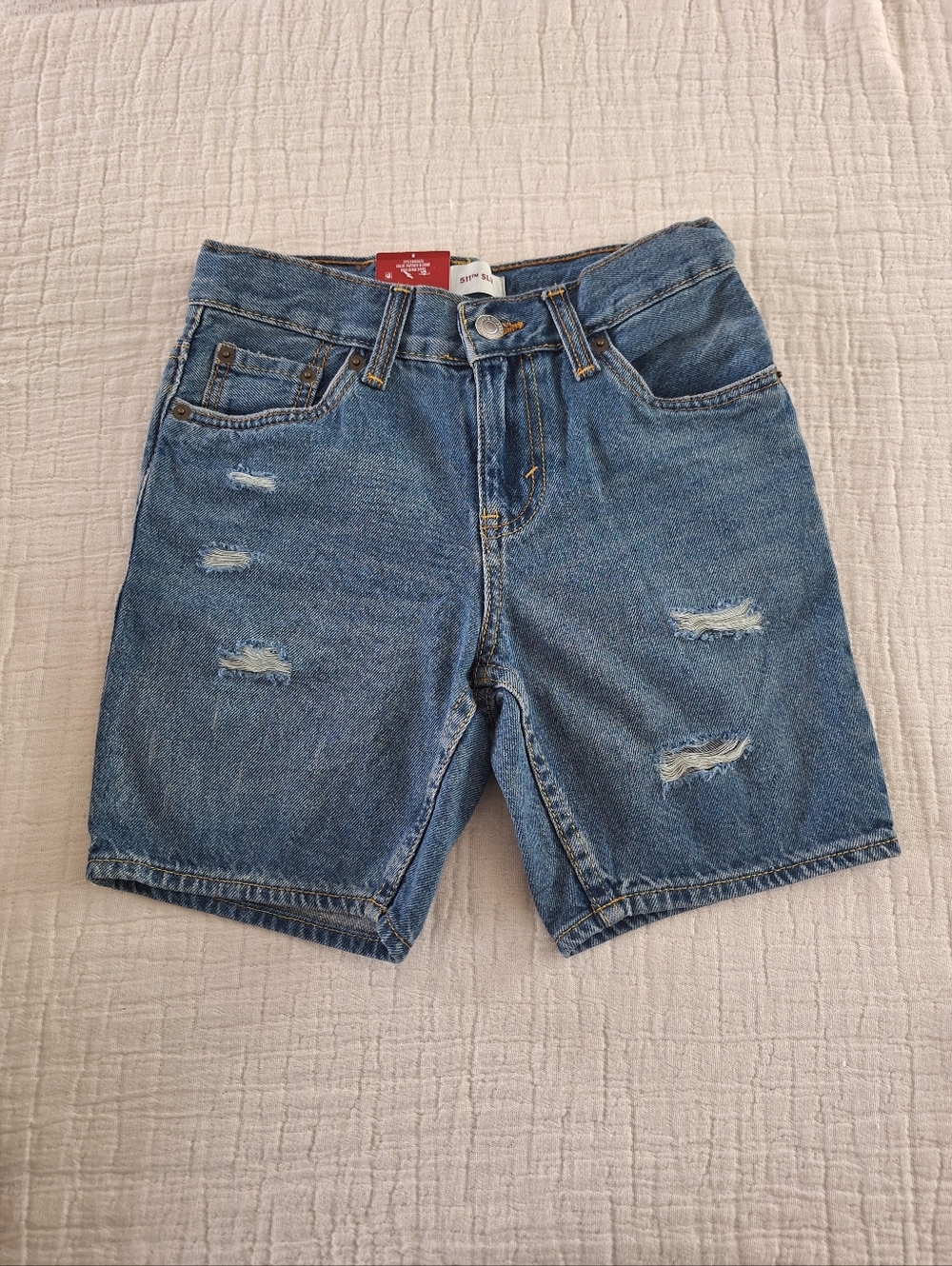 Levi's Blue Distressed Denim Kids Shorts